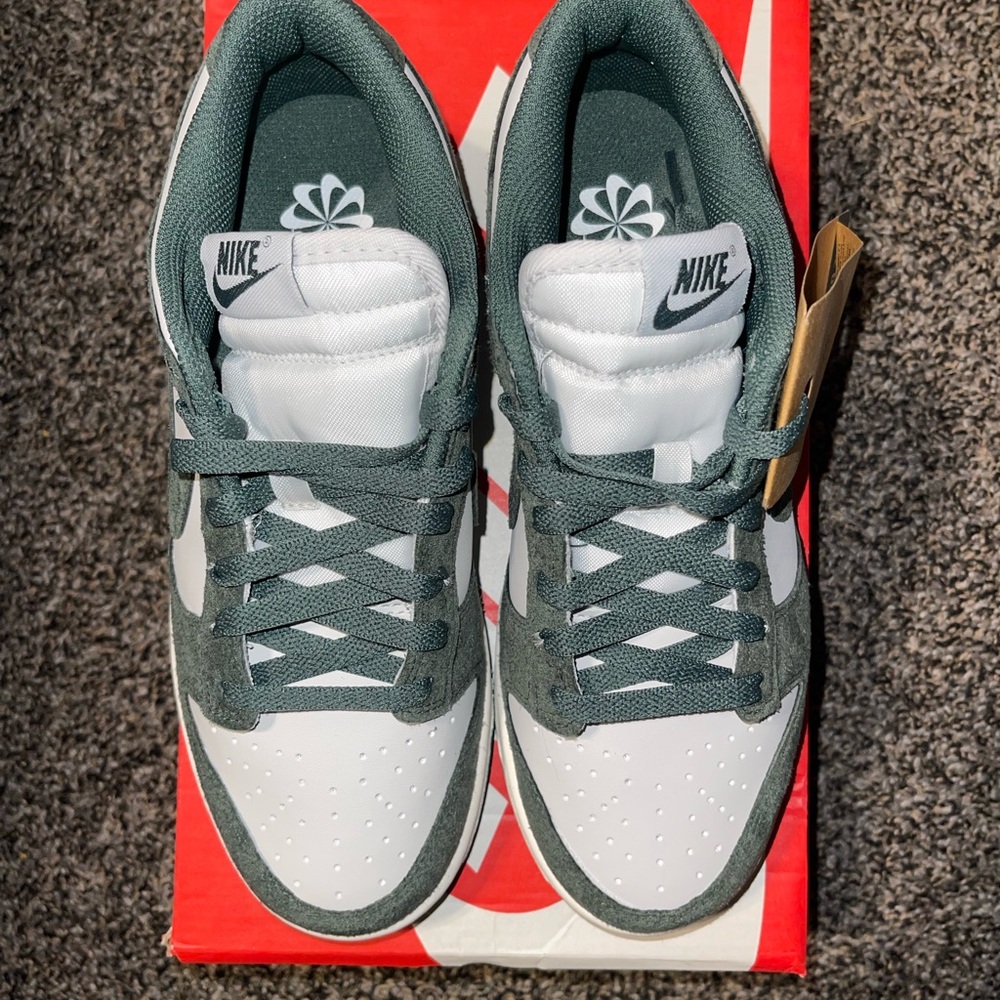 Nike Forest Green and White Athletic Shoes